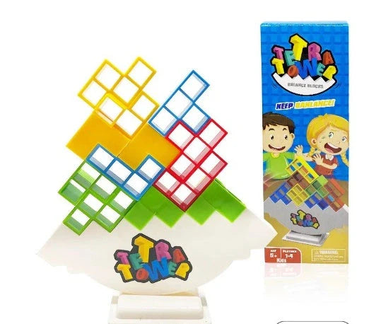 Colorful plastic stacking blocks for kids and adults, perfect for learning and family games