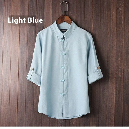 Men's vintage linen shirt in various colors and sizes for a stylish, comfortable look