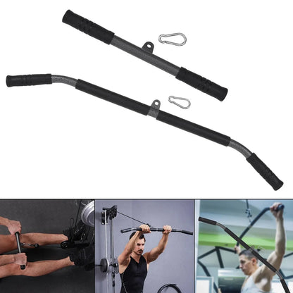 Steel fitness handles with PU grips and EVA padding for cable machine exercises