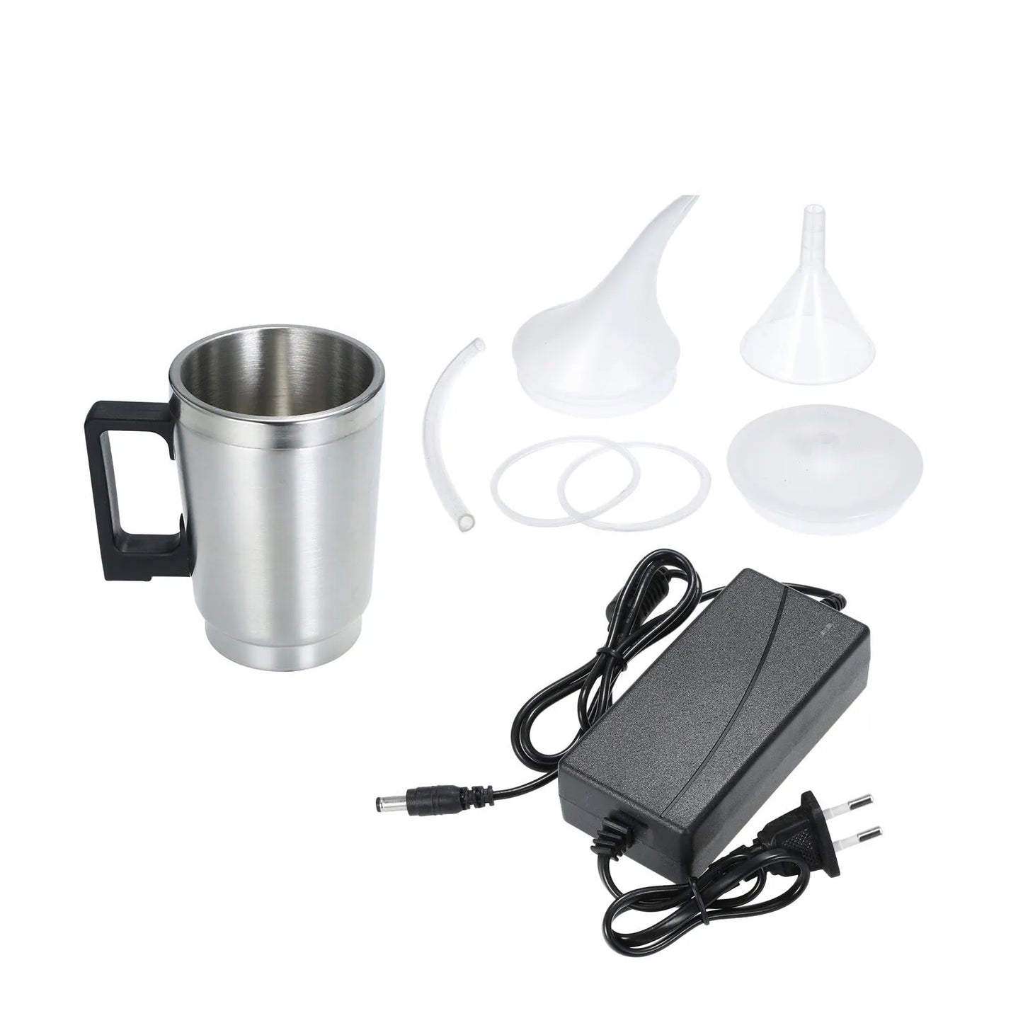 Automobile headlamp renovation kit with stainless steel cups and power adapters for lens polishing