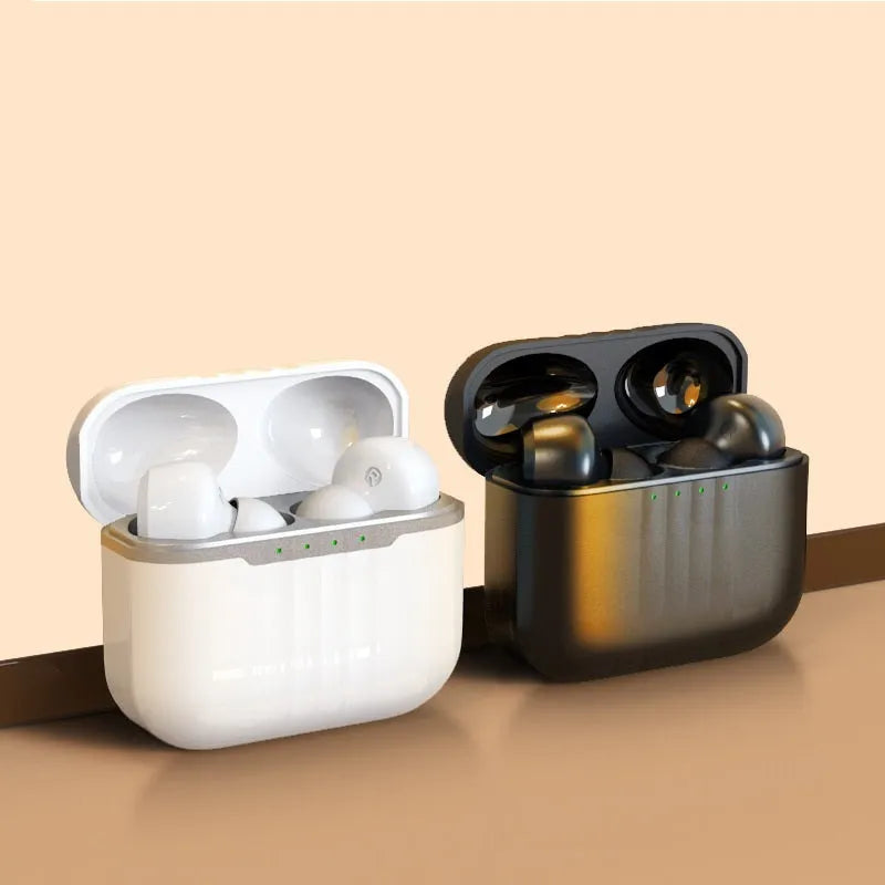 In-ear ENC noise reduction sports earphones in black and white, waterproof, 4-8 hour battery, ABS material, for running and gym use