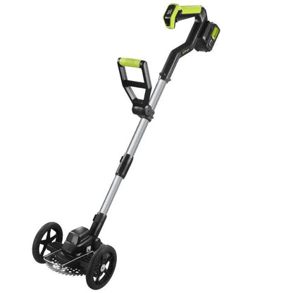 Brushless lithium electric lawn mower with steel, aluminium tube and plastic build, 500W motor and multi-wheel assistance