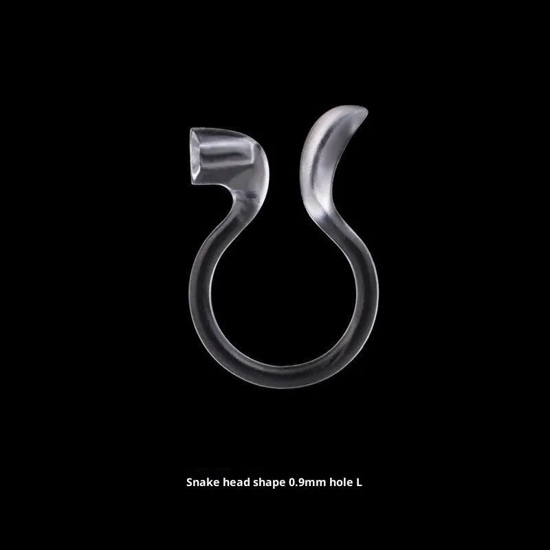 Transparent U-shaped plastic resin ear clip converter for stud earrings, unisex, single piece