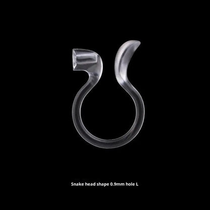 Transparent U-shaped plastic resin ear clip converter for stud earrings, unisex, single piece