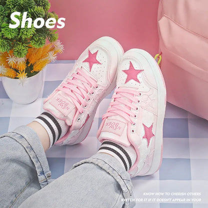 Denim skate shoes with flat rubber sole, lace-up front, and mesh lining in black, green, or pink.