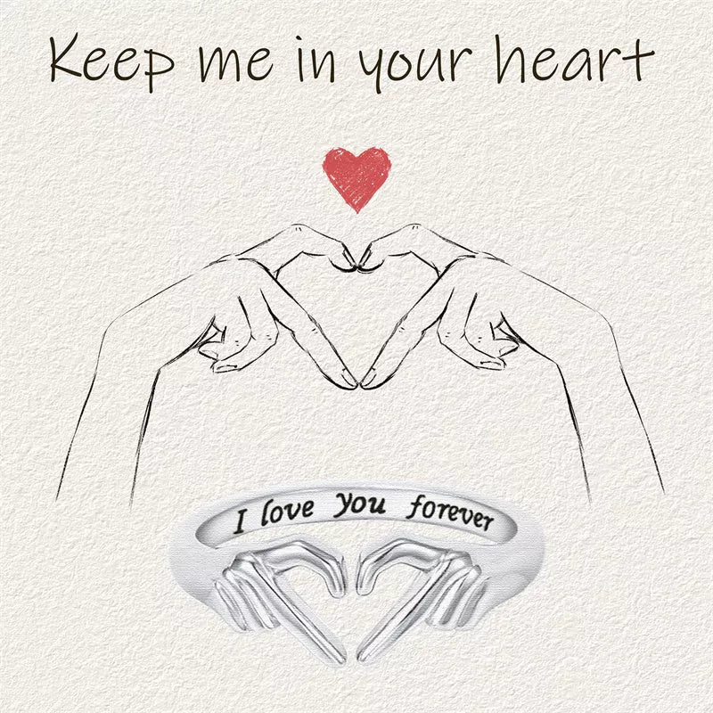 Adjustable Heart Claddagh Ring in silver, gold, or thick silver with love engraving