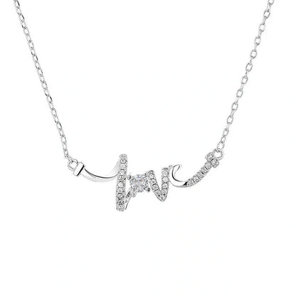 Elegant LOVE Necklace for Women in silver and gold, featuring a delicate O-shaped chain and LOVE pendant.