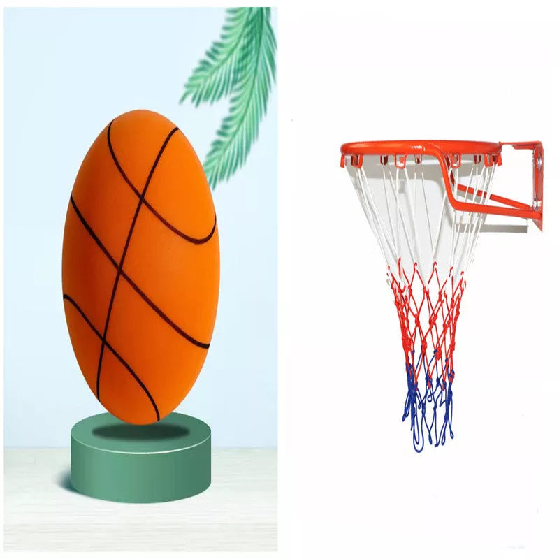 Upgraded Elastic Mute Ball Indoor Training Basketball in Ocean Blue
