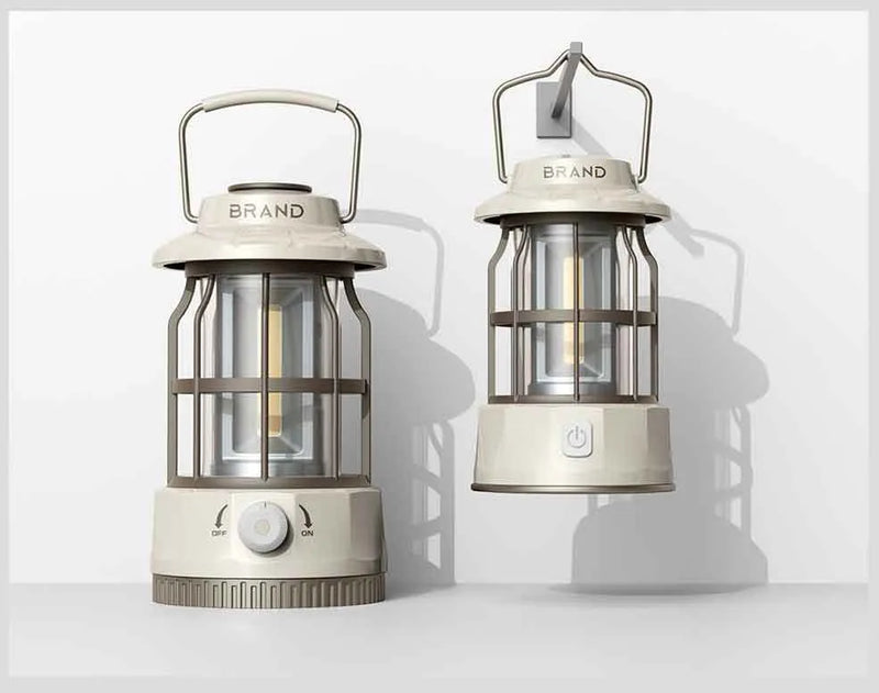 2025 Outdoor Camping Lantern USB Rechargeable Tent Light Vintage Style Iron Shell LED Ambient Mood Lighting For Camping Tent Emergency Use Gift Idea Black