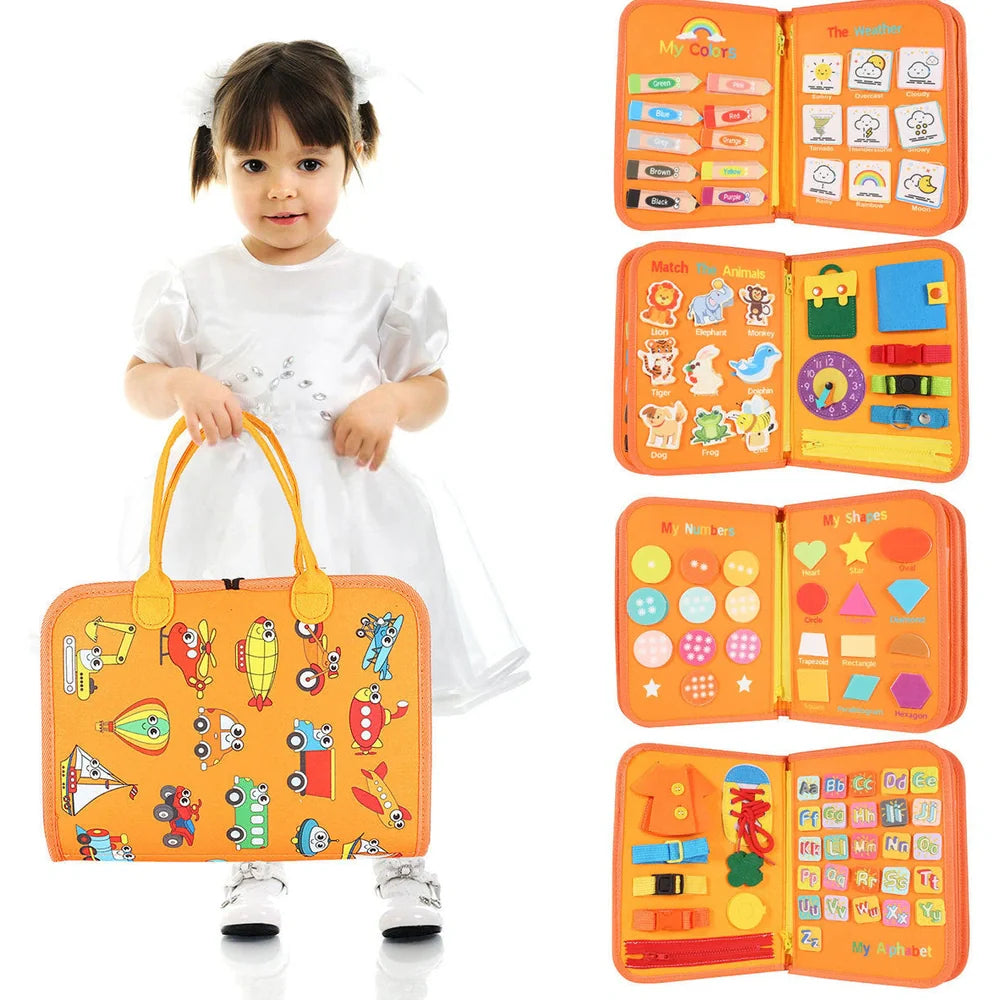 28x44cm felt learning board with puzzle elements for early education