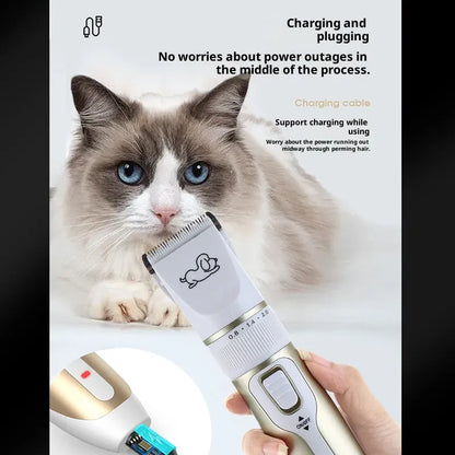 High power professional pet shaver for large dogs and cats in Pearl White or Tuhao Gold with optional power display