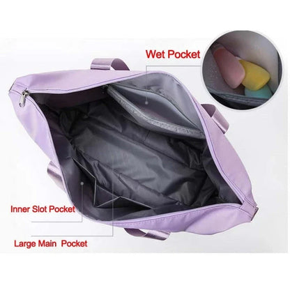 Versatile foldable travel bag with large 36-55L capacity, multiple interior pockets, and water-resistant Oxford cloth construction