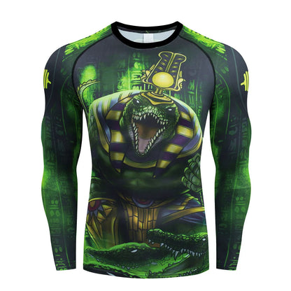 Men's printed slim-fit sports suit top and trousers for running and gym workouts