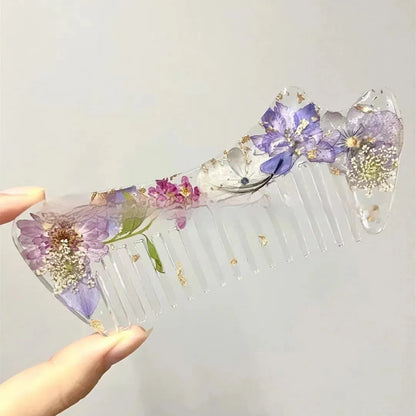 Crystal glue mirror glossy resin comb in choice of three colours measuring under 10cm