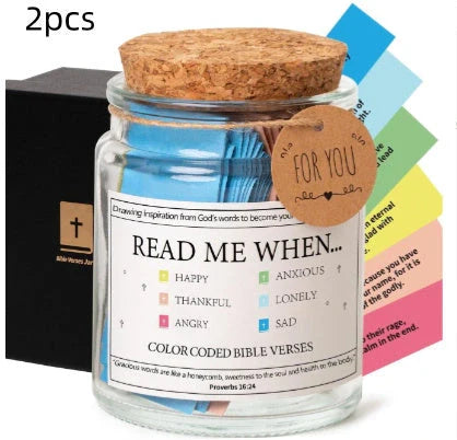 Bible Verses In A Jar glass container with 90 inspirational verses