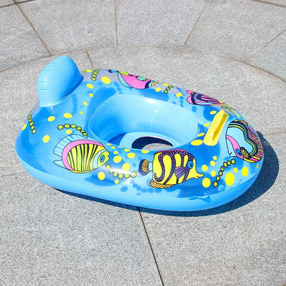 Cartoon-designed inflatable baby swimming ring for safe water play