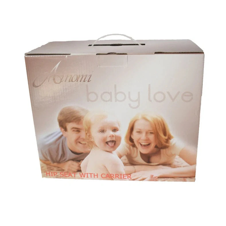 Baby sling waist seat carrier showing 15mm cushion and 25mm waist pad with anti-sliding design