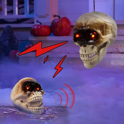 Realistic animated floating skeleton Halloween decoration with scary sound