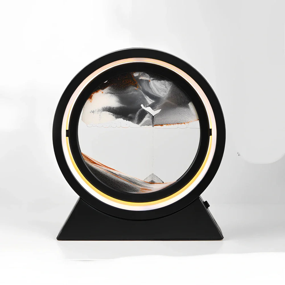 3D dynamic art ornament with quicksand motion effect in blue colour, 24cm height