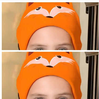 Bluetooth animal headband sleep mask with dinosaur hood showing integrated speakers and wireless design