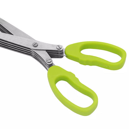 Stainless steel five-layer kitchen scissors for chopping green onions and shredding seaweed