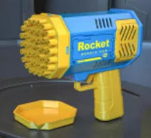 Children's electric bubble blower with colorful lights and 69-hole design