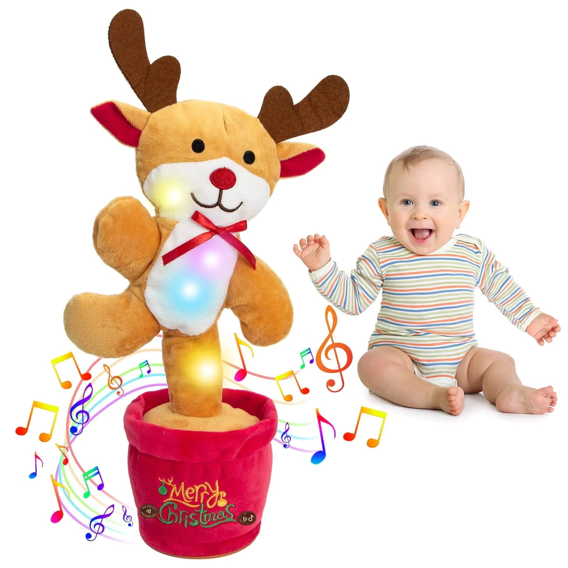 Dancing Christmas Tree Electronic Plush Toy with singing and recording features