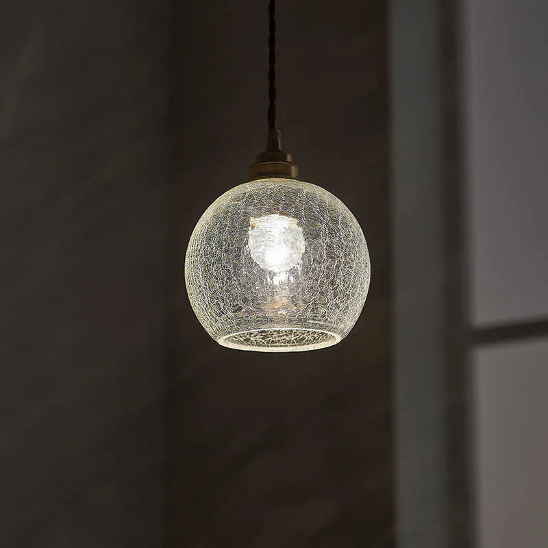 Brass glass ball chandelier, copper electroplated body with glass shades, 17.5cm diameter 15cm height ceiling light fixture available in diamond colour with white warm or tri-colour 4000K light source voltage 241v to 380V retro simple style pendant lamp