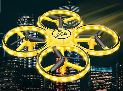 Quadrocopter UFO Induction Flying Saucer with gesture remote control and LED lights