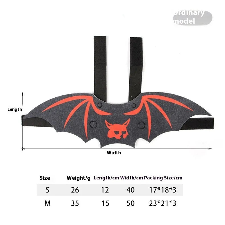 Halloween batwing costume for small pets in felt material with bat wing design