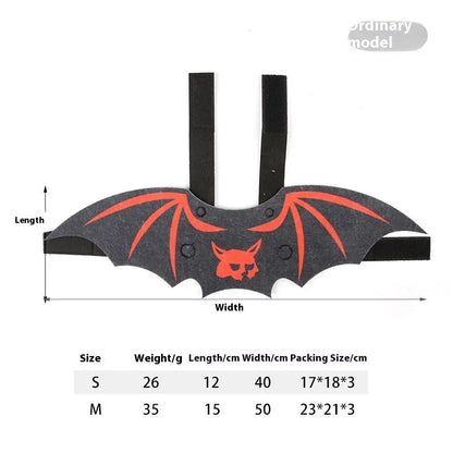 Halloween batwing costume for small pets in felt material with bat wing design