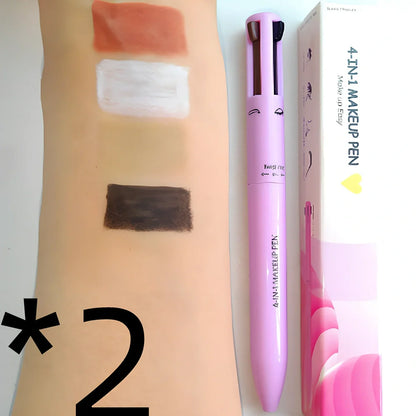 Four-in-one eyebrow pencil showing four colour options in 15cm compact refillable design
