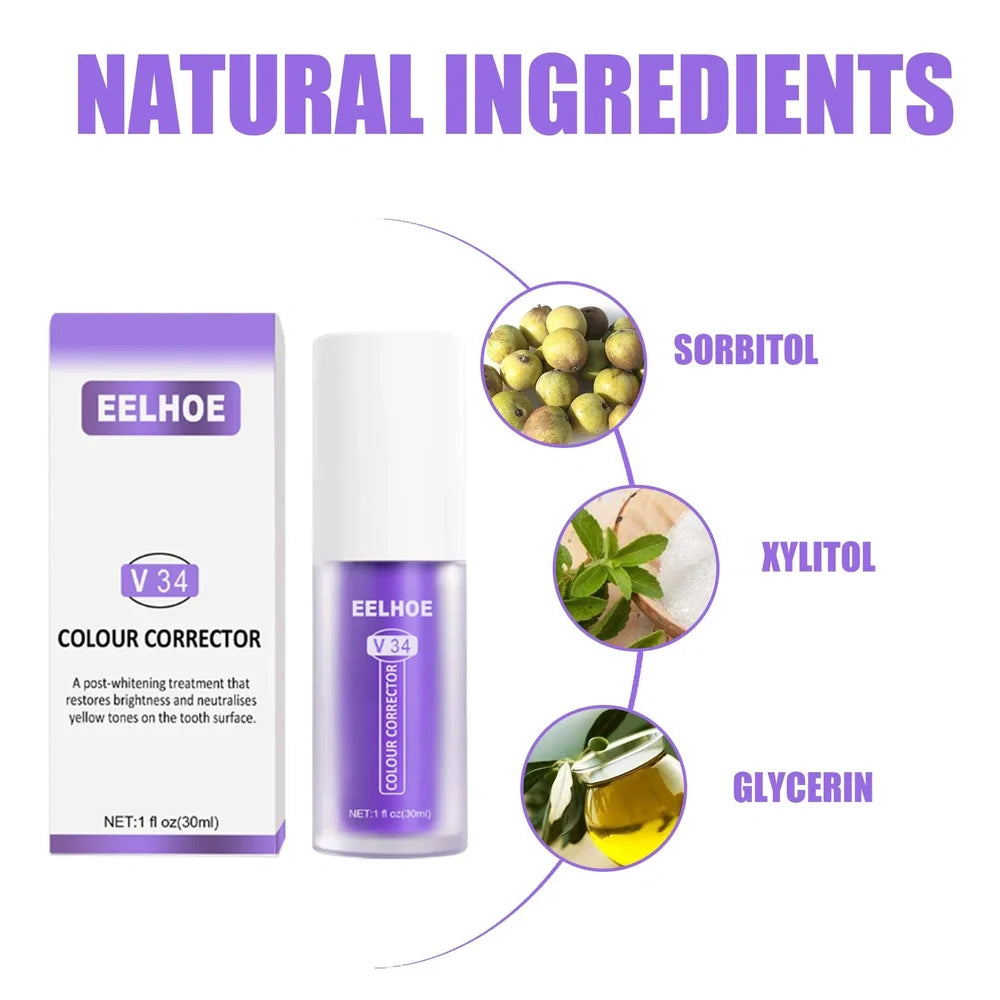 30ml fluoride-free whitening toothpaste in 12.5cm compact tube with teeth whitening variant