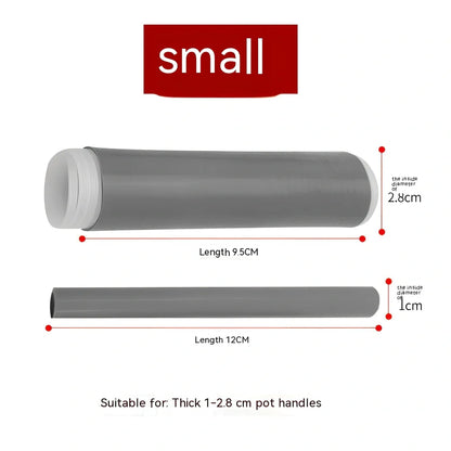 Handmade silicone kitchen insulation sleeve with non-slip textured surface for heat protection