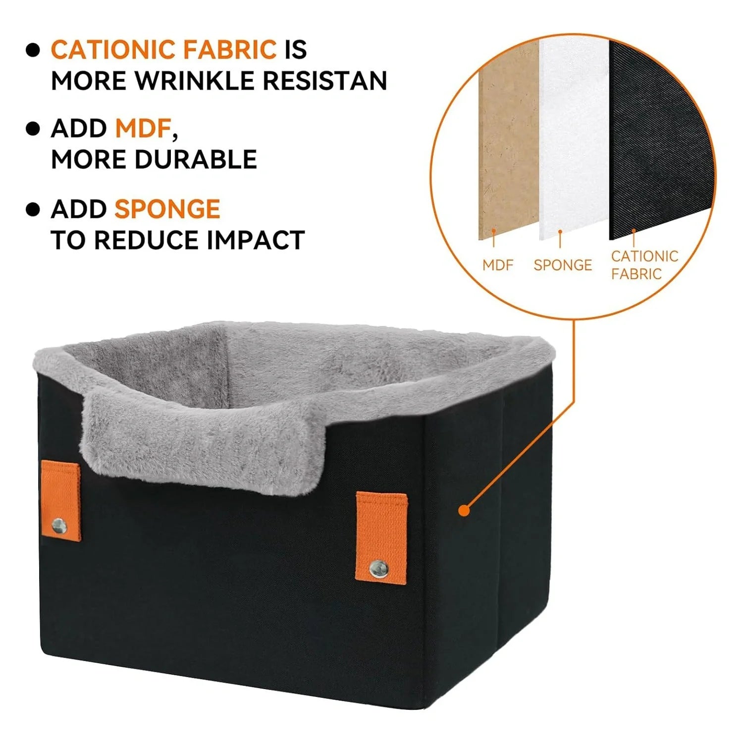 Cozy car booster seat for small dogs and cats up to 25 lbs with adjustable safety leash and collapsible design