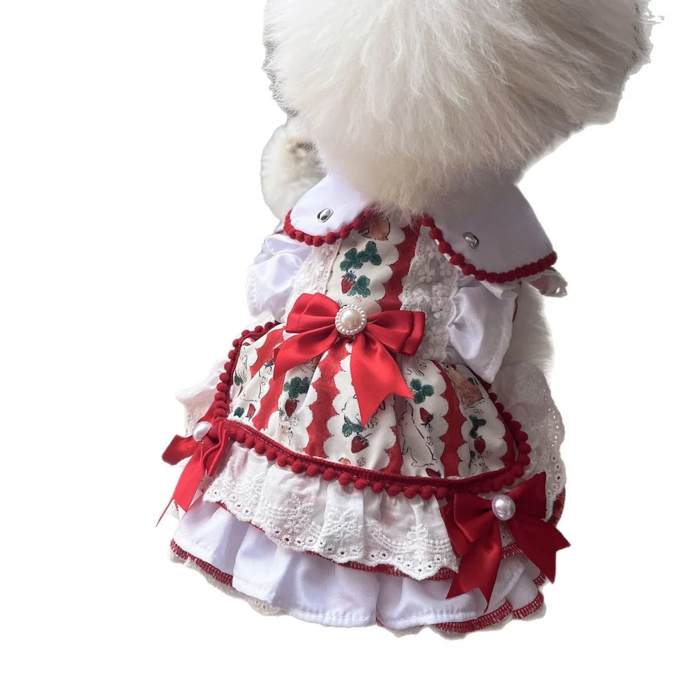 Rabbit skirt design dog clothing in princess style with chest measurements 30-50 cm for dogs 0.50-6.50 kg