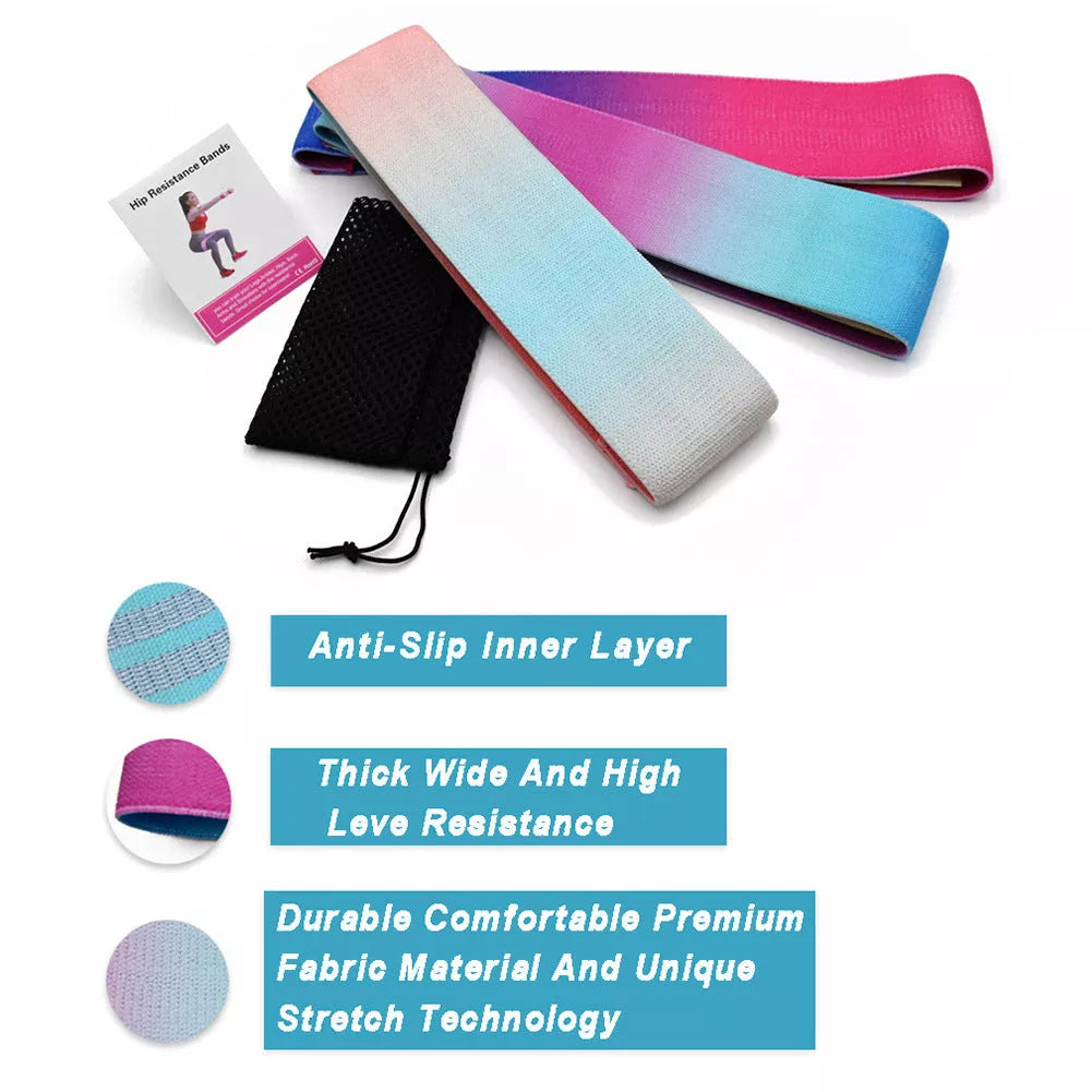 Anti-slip Squat Resistance Band in fixed mix color for fitness and buttocks shaping