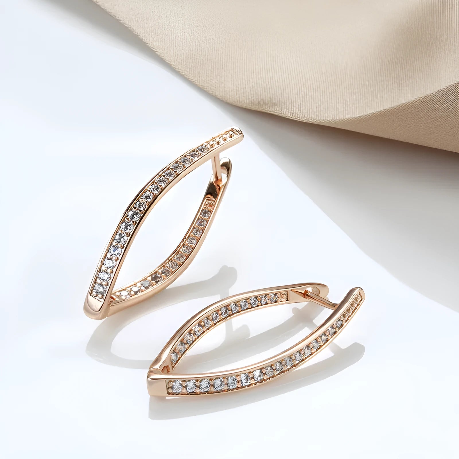 Geometric zircon drop earrings for women in copper with ins style design, colour H0493