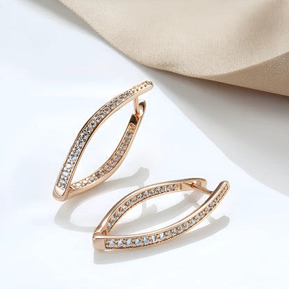Geometric zircon drop earrings for women in copper with ins style design, colour H0493