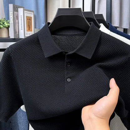 Men's loose short sleeve cotton pullover in various colours showing front view