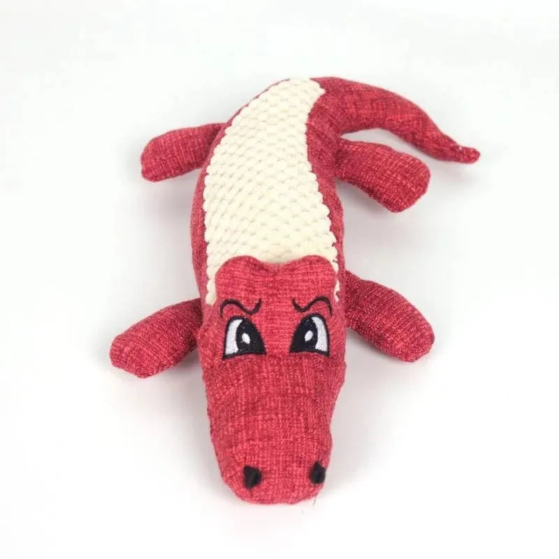 Blue, green, and red corn grid plush pet toy with squeaker for cats and dogs.