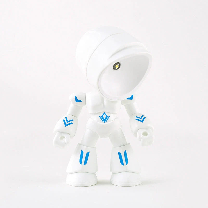 Mini LED Hero Robot Table Lamp with adjustable arms and 360° rotating head in various colors