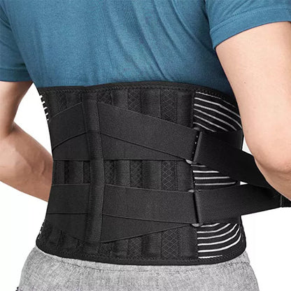 Men's and women's breathable sports support belt in black, sizes S to XXL