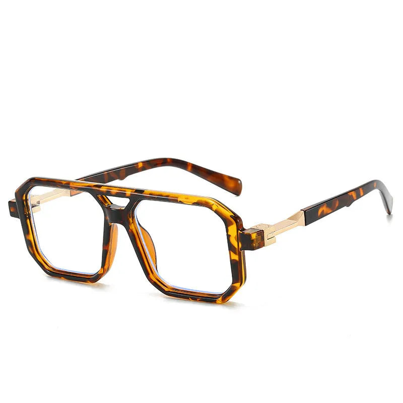 Retro double beam pilot sunglasses with metal alloy frame and polarised lenses in black with double grey piece