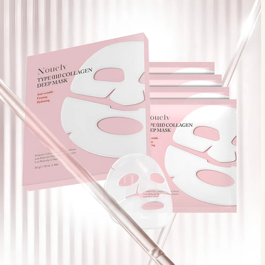 Box of four collagen layered patch face masks for general skin types.