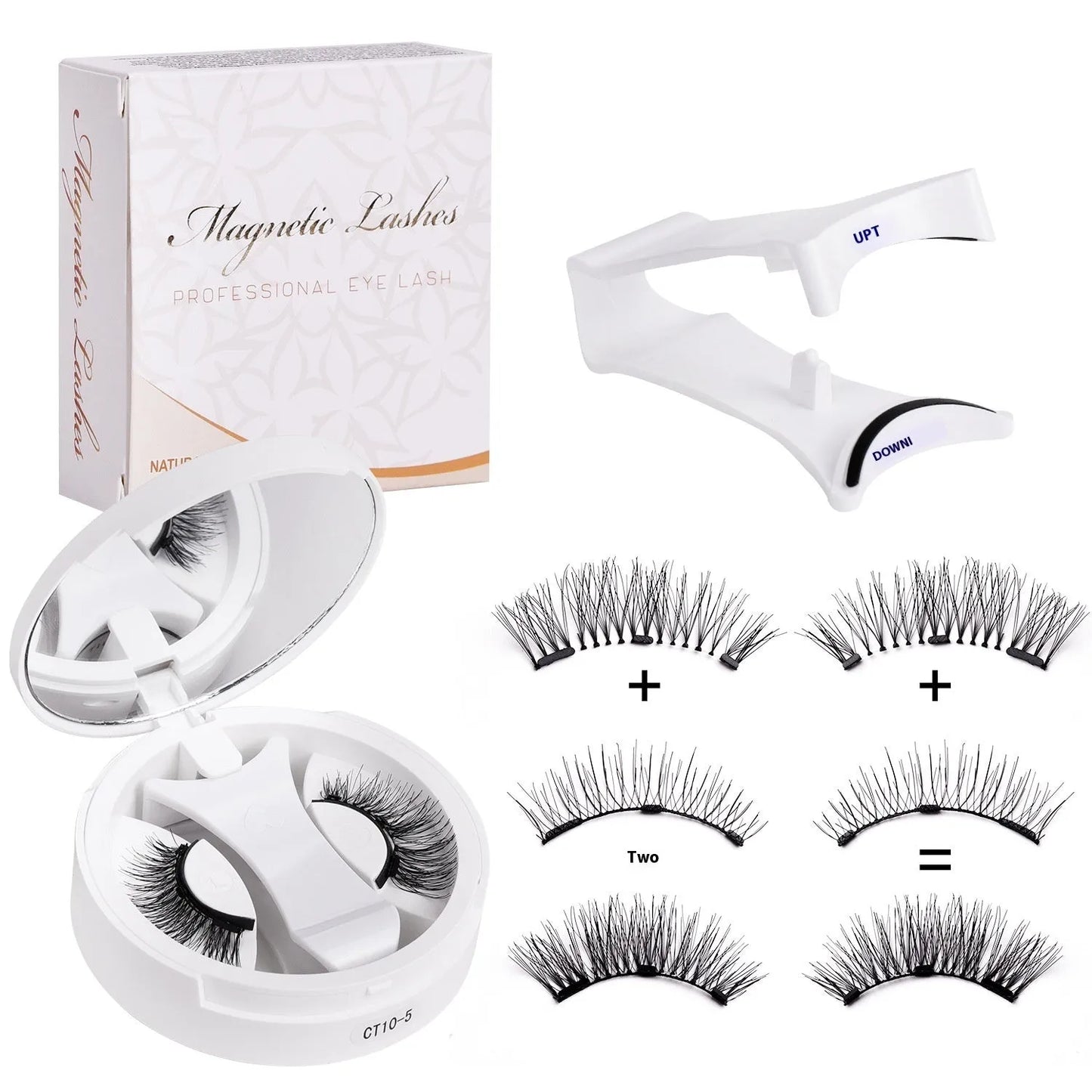 Magnetic false eyelashes with integrated soap holder compartment, portable cosmetic organiser