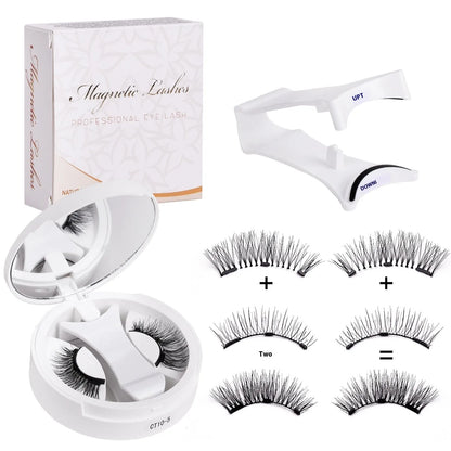 Magnetic false eyelashes with integrated soap holder compartment, portable cosmetic organiser