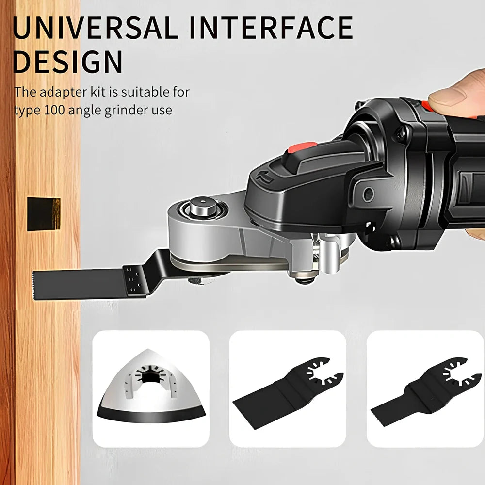 Metal cutting hand grinder adapter with conversion head, wrench set, sandpaper, grinding disc and high carbon steel saw blades