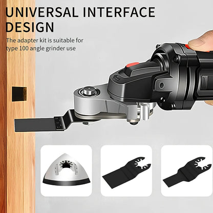 Metal cutting hand grinder adapter with conversion head, wrench set, sandpaper, grinding disc and high carbon steel saw blades