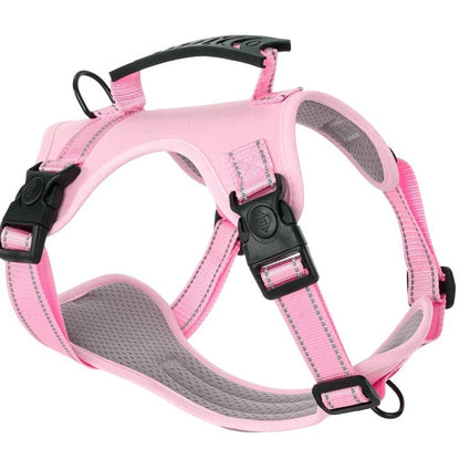 Dog chest harness traction rope in six colours with adjustable sizing for walking control